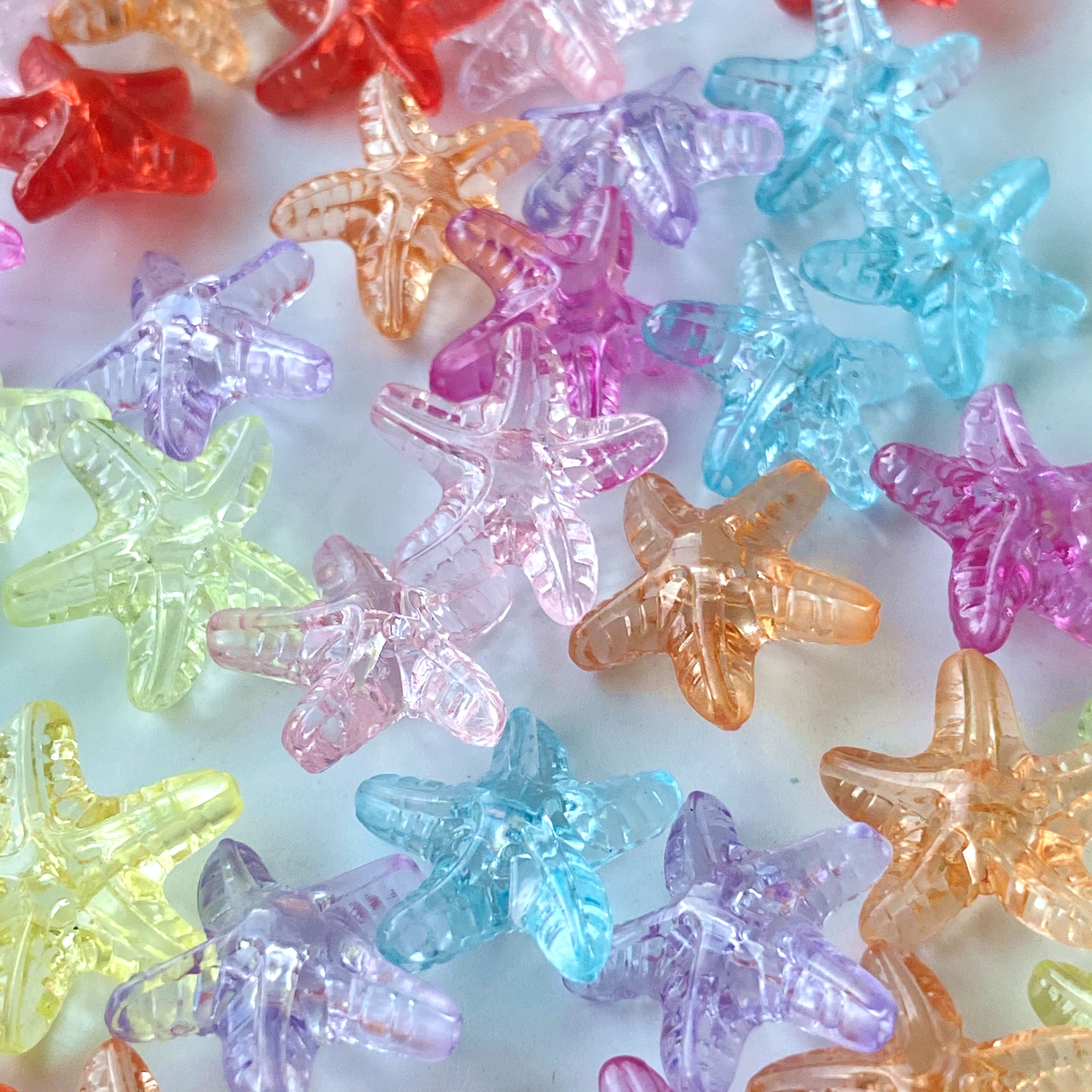 Acrylic transparent starfish diy/ Bracelet pendant, keychain, mobile phone pendant, accessory making materials Item Picture