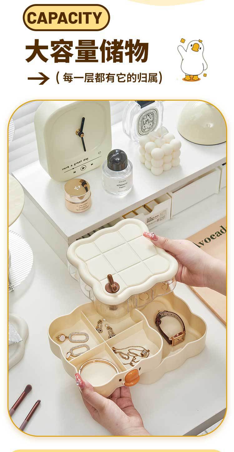M80-6620 Qiguo House Cute Cartoon Multi-layer Rotating Jewelry Box, a perfect storage tool for girls' multiple pieces of jewelry, entrance keys and small items detail image 6