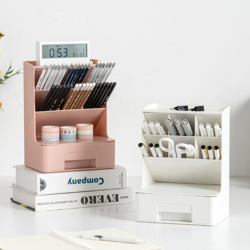 R37-950 slanting pen holder desktop storage box Stationery desk rack details Picture