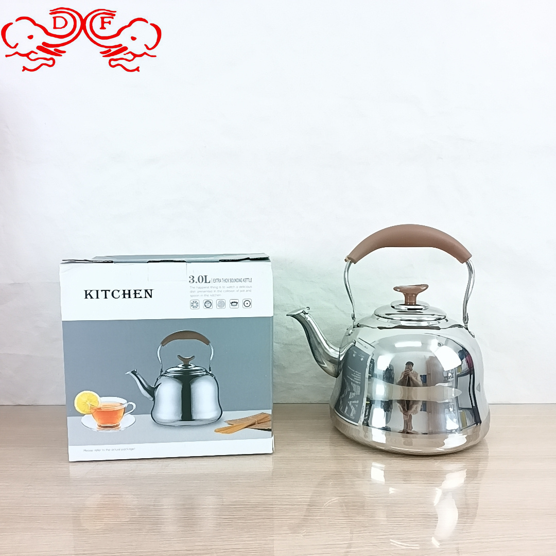 DF68742 large-capacity stainless steel kettle for household and commercial use, with a whistle and soup, gift gas stove and teapot, DF TRADINGHOUSE Item Picture
