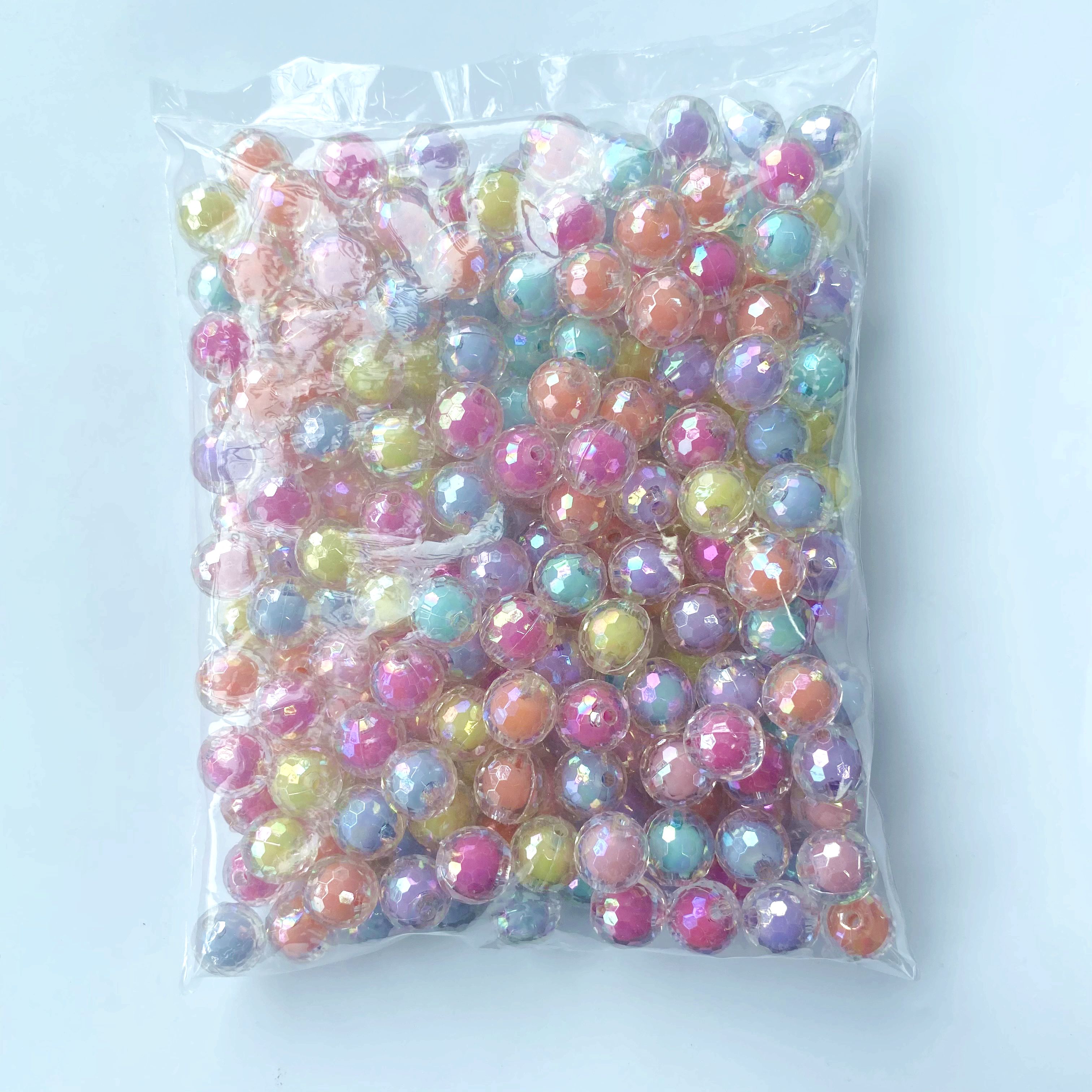 diy acrylic football inner color beads and middle beads/bracelet pendant, keychain, mobile phone pendant, accessory and jewelry making materials Item Picture