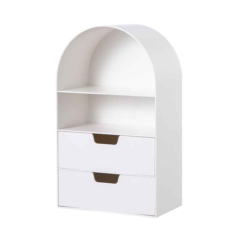 R37-961 Semi-circular desktop storage drawer type desktop cosmetics storage box Item Picture