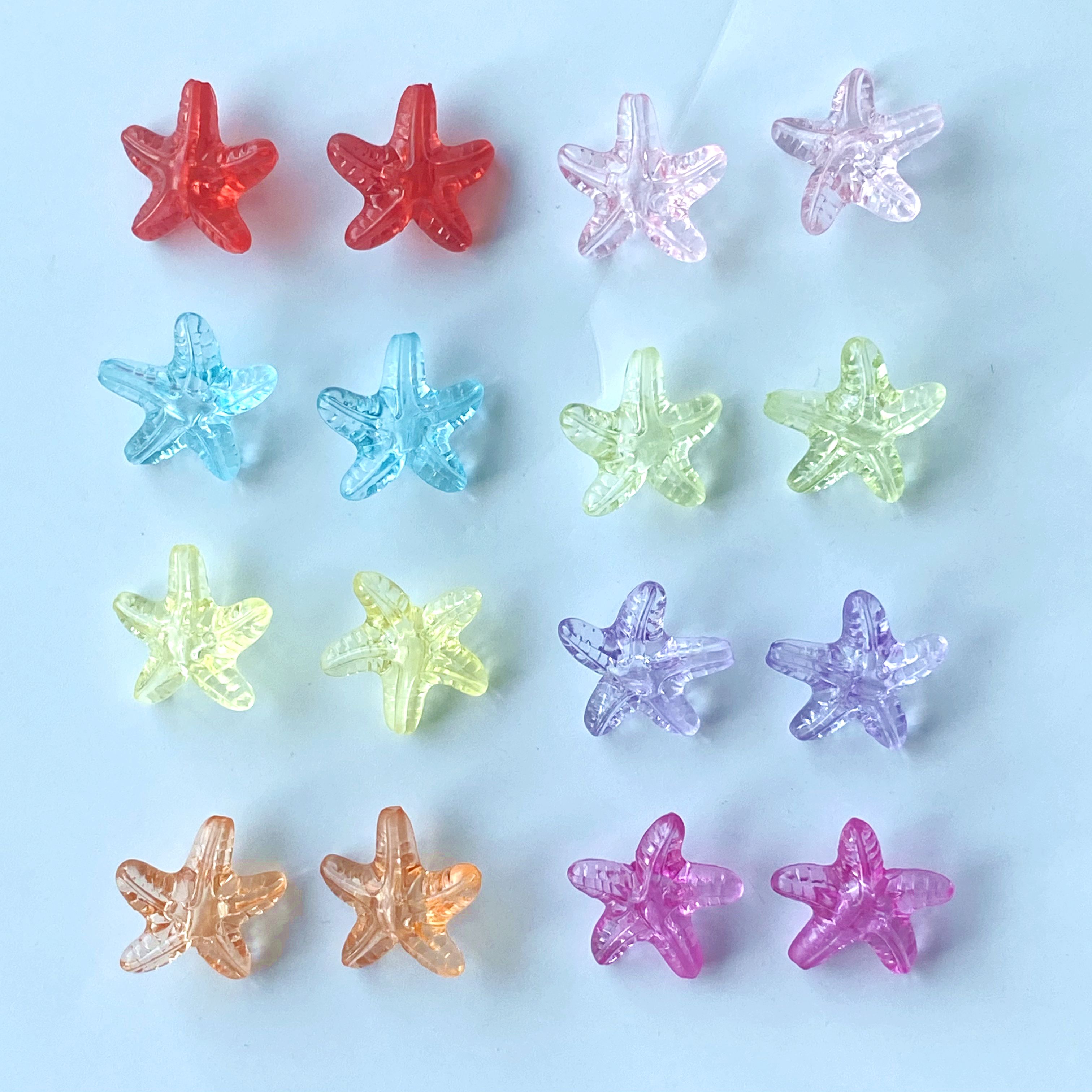 Acrylic transparent starfish diy/ Bracelet pendant, keychain, mobile phone pendant, accessory making materials