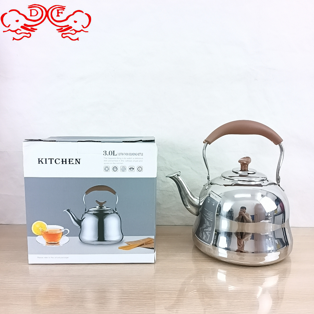 DF68742 large-capacity stainless steel kettle for household and commercial use, with a whistle and soup, gift gas stove and teapot, DF TRADINGHOUSE