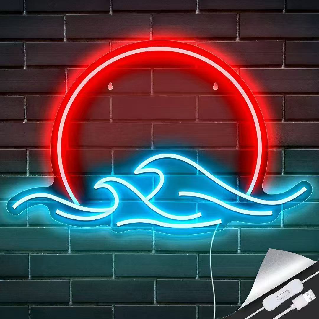 跨境外贸专供霓虹灯发光招牌标识LED氛围灯DIY房间装饰灯 40*24