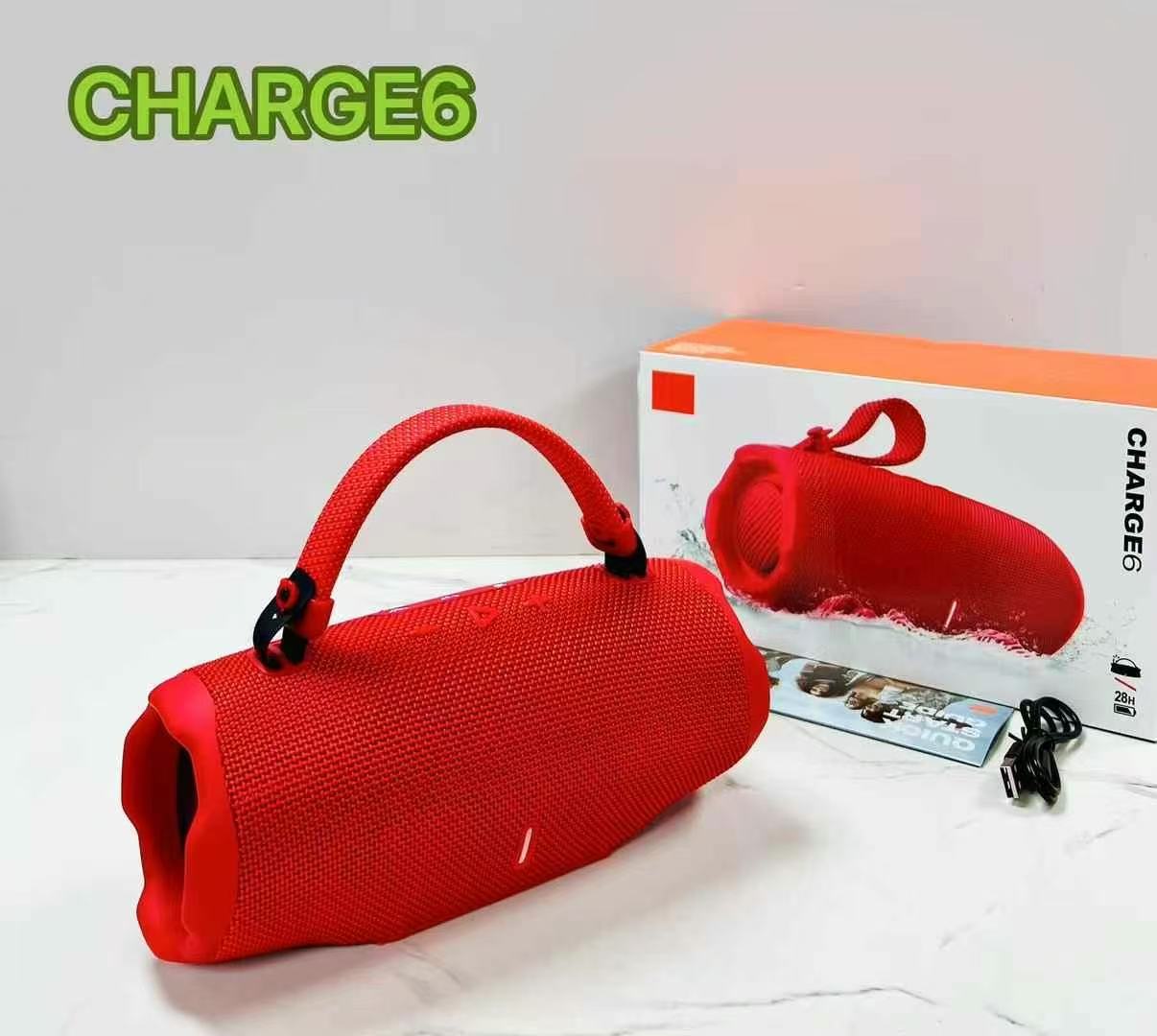 CHARGE6 音乐战鼓4代无线蓝牙音箱便携迷你户外小音响低音炮 红色