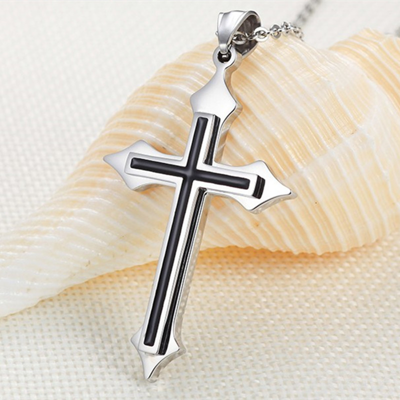 The alloy oil-dripping cross necklace is a simple and elegant cross necklace gift for your girlfriend detail image 4