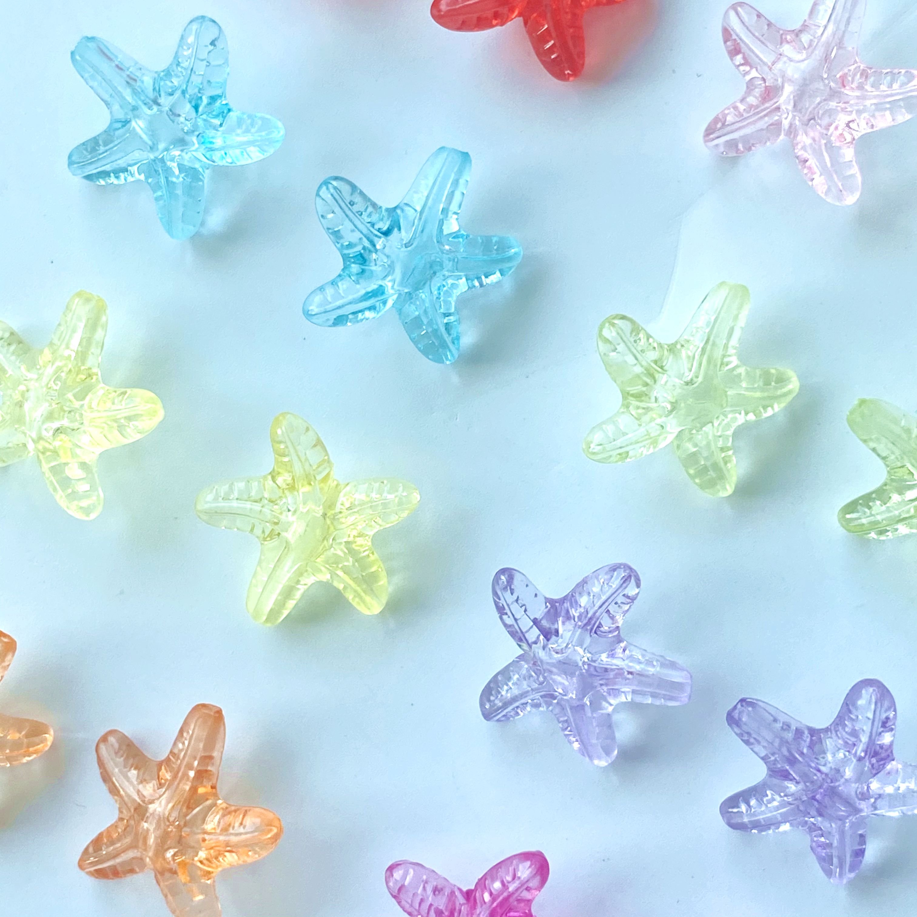 Acrylic transparent starfish diy/ Bracelet pendant, keychain, mobile phone pendant, accessory making materials details Picture