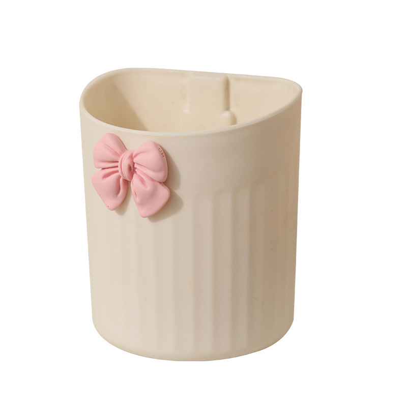 T18-8023 multi-functional standing makeup brush storage bucket, desktop cream pen holder, home wall-mounted storage box without drilling holes Specification image