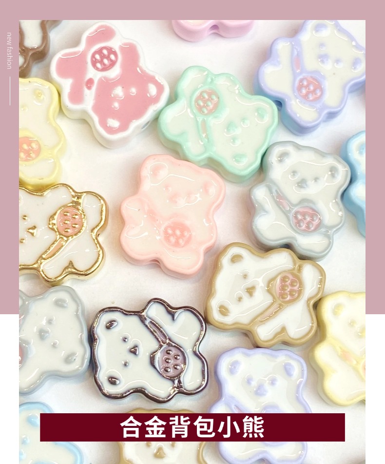 Alloy backpack bear diy/ Bracelet Pendant, keychain, mobile phone pendant, accessory and jewelry making materials pic 1