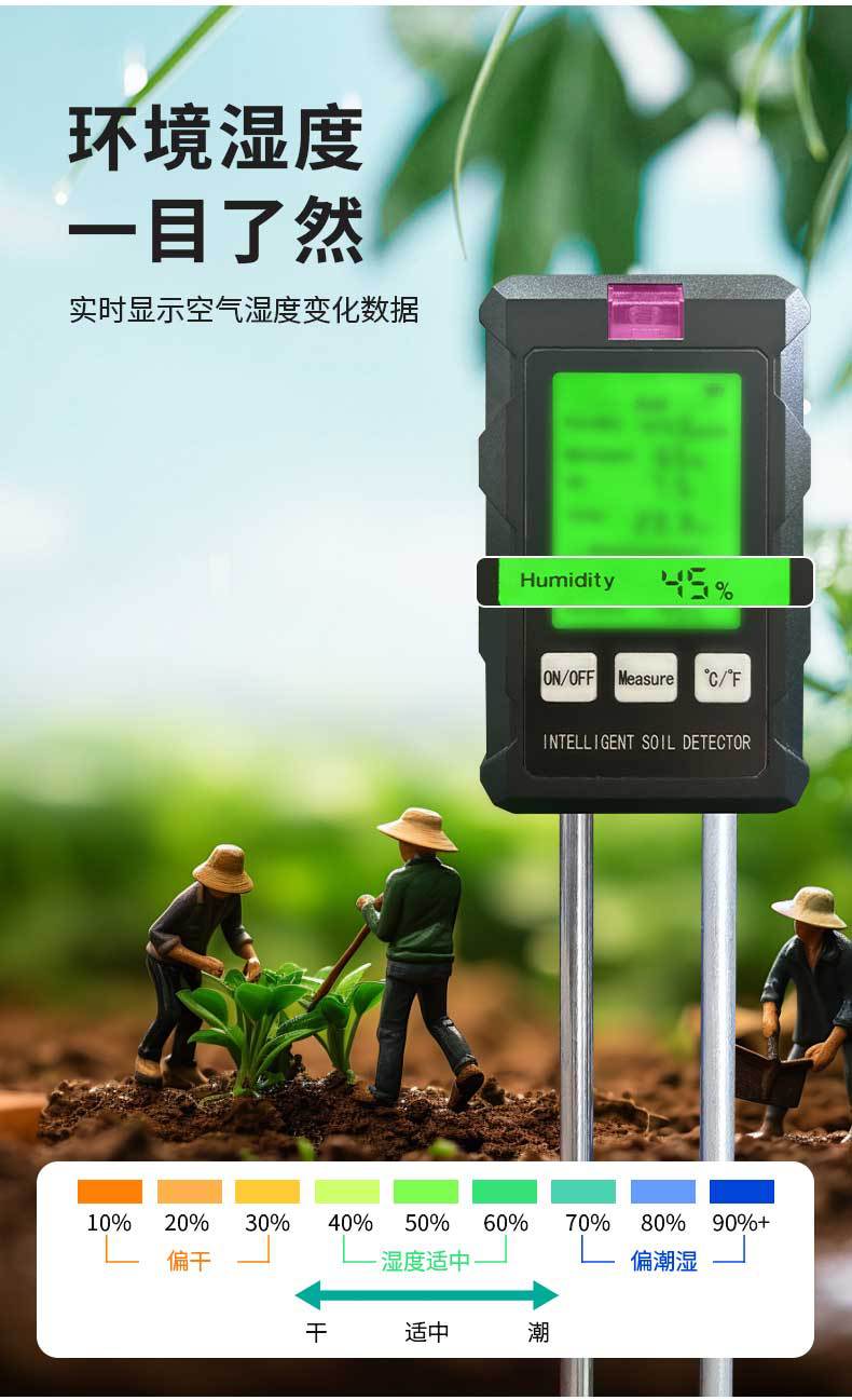 土壤测试仪土壤湿度计肥沃soil温度土壤ph计湿度六合一土壤检测仪15126宏达园林土壤检测仪宏达园林HONGDA详情15