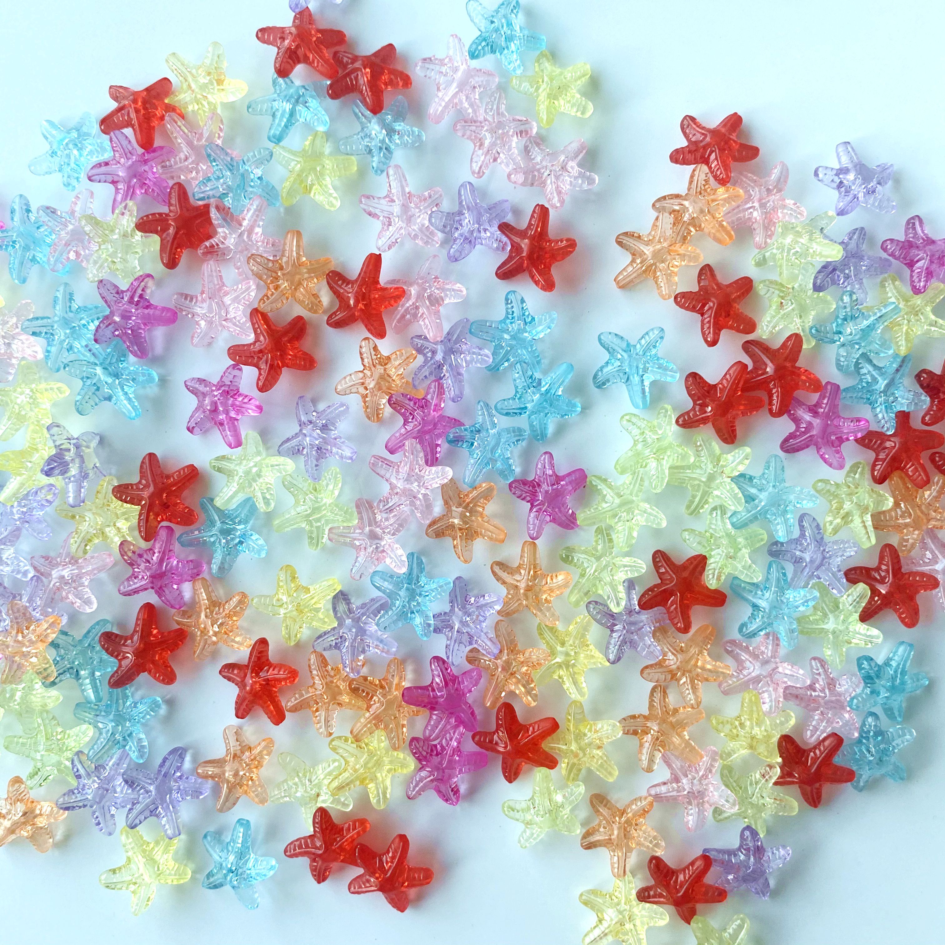 Acrylic transparent starfish diy/ Bracelet pendant, keychain, mobile phone pendant, accessory making materials Application Scenario