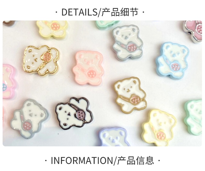 Alloy backpack bear diy/ Bracelet Pendant, keychain, mobile phone pendant, accessory and jewelry making materials pic 2