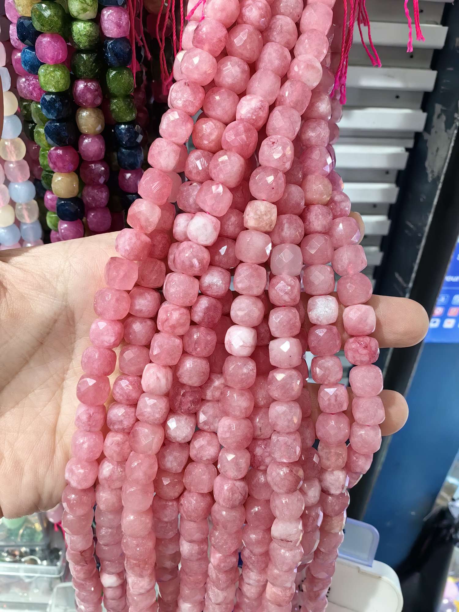 天然石棱形方糖天然石珠子玻璃珠珠子饰品配件散珠串珠手串珠子DIY手工制作材料详情图2