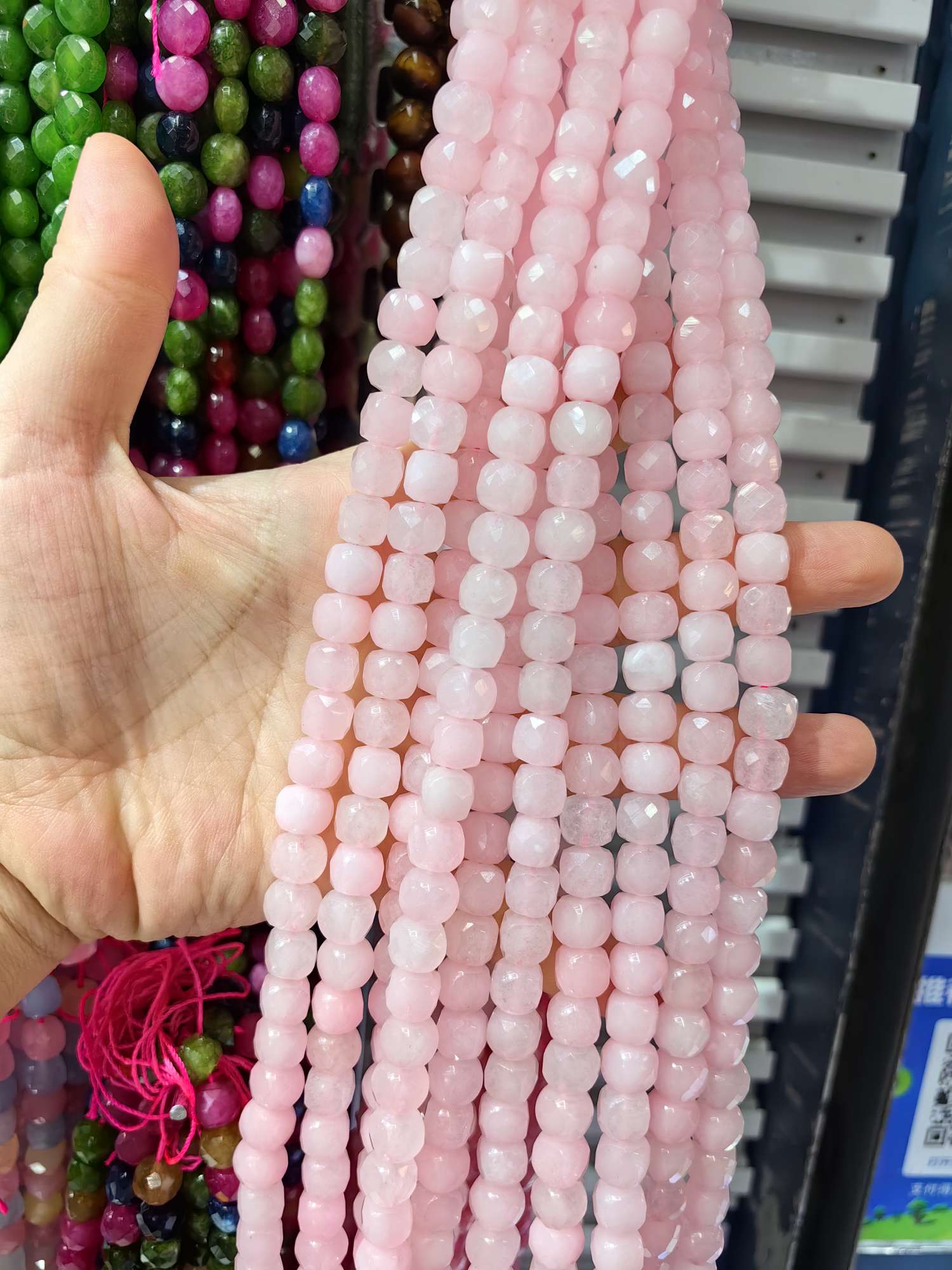 天然石棱形方糖天然石珠子玻璃珠珠子饰品配件散珠串珠手串珠子DIY手工制作材料详情图8