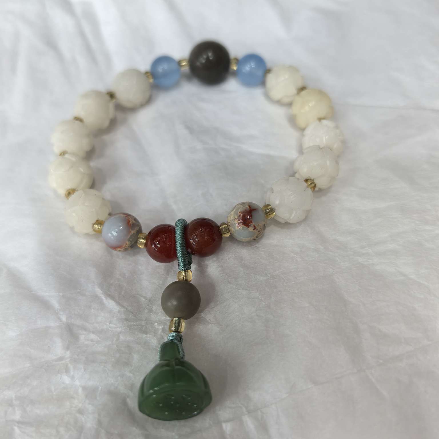 Bodhi lotus bracelet, Bodhi root Buddhist prayer beads handicraft gift detail image 9