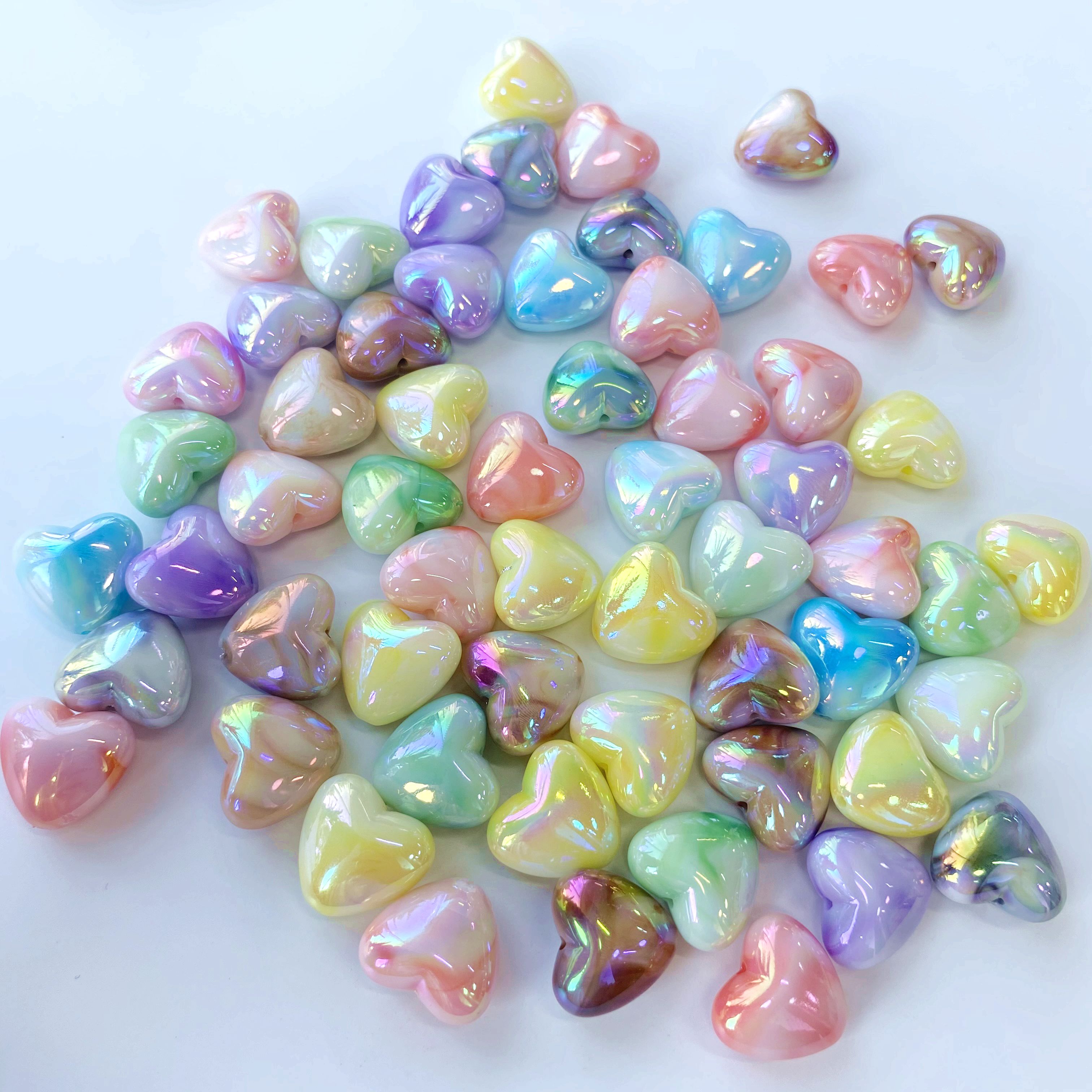 Acrylic uv cloud mist flat heart diy/ Bracelet pendant, keychain, mobile phone pendant, accessory and jewelry making materials Specification image