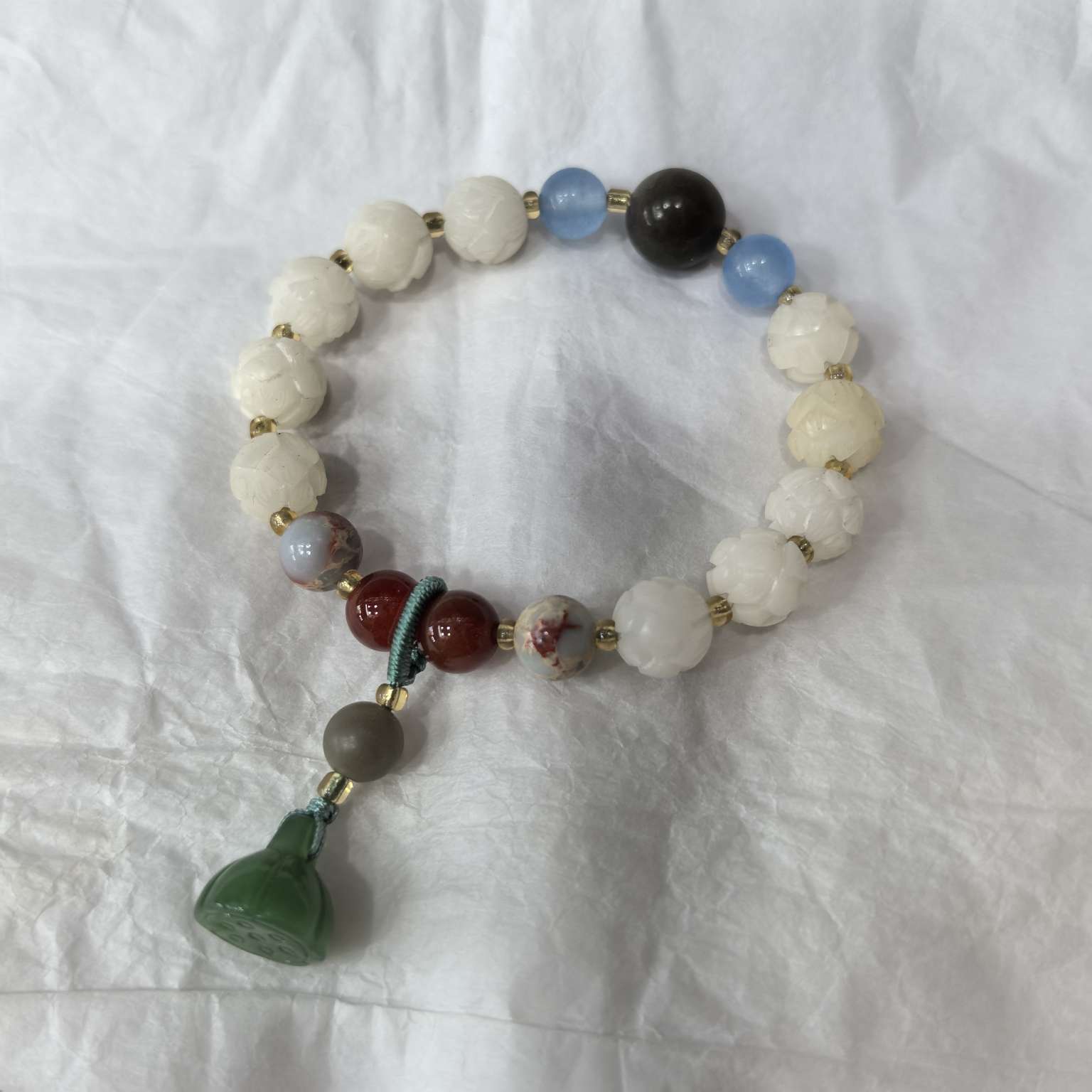 Bodhi lotus bracelet, Bodhi root Buddhist prayer beads handicraft gift detail image 6