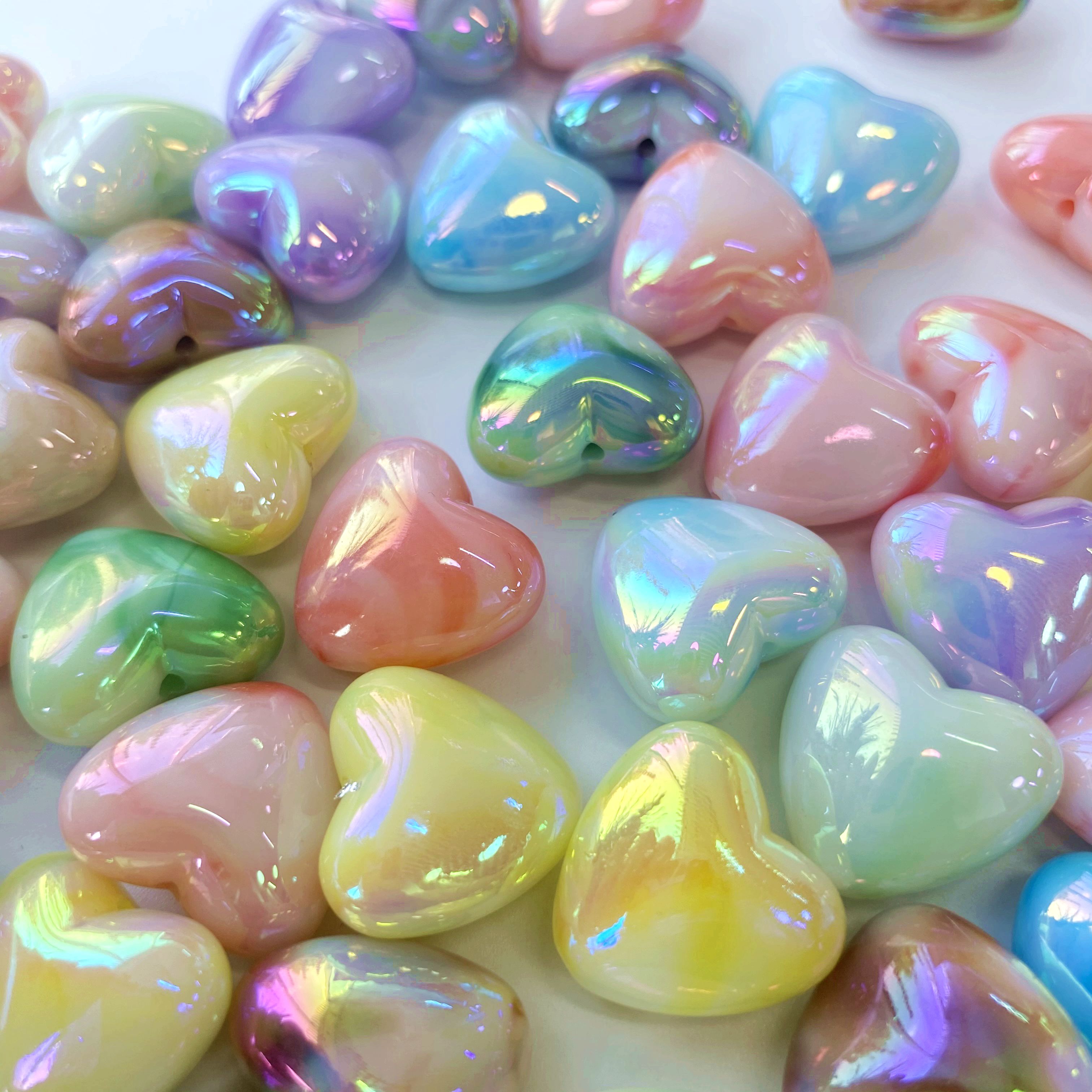 Acrylic uv cloud mist flat heart diy/ Bracelet pendant, keychain, mobile phone pendant, accessory and jewelry making materials Application Scenario