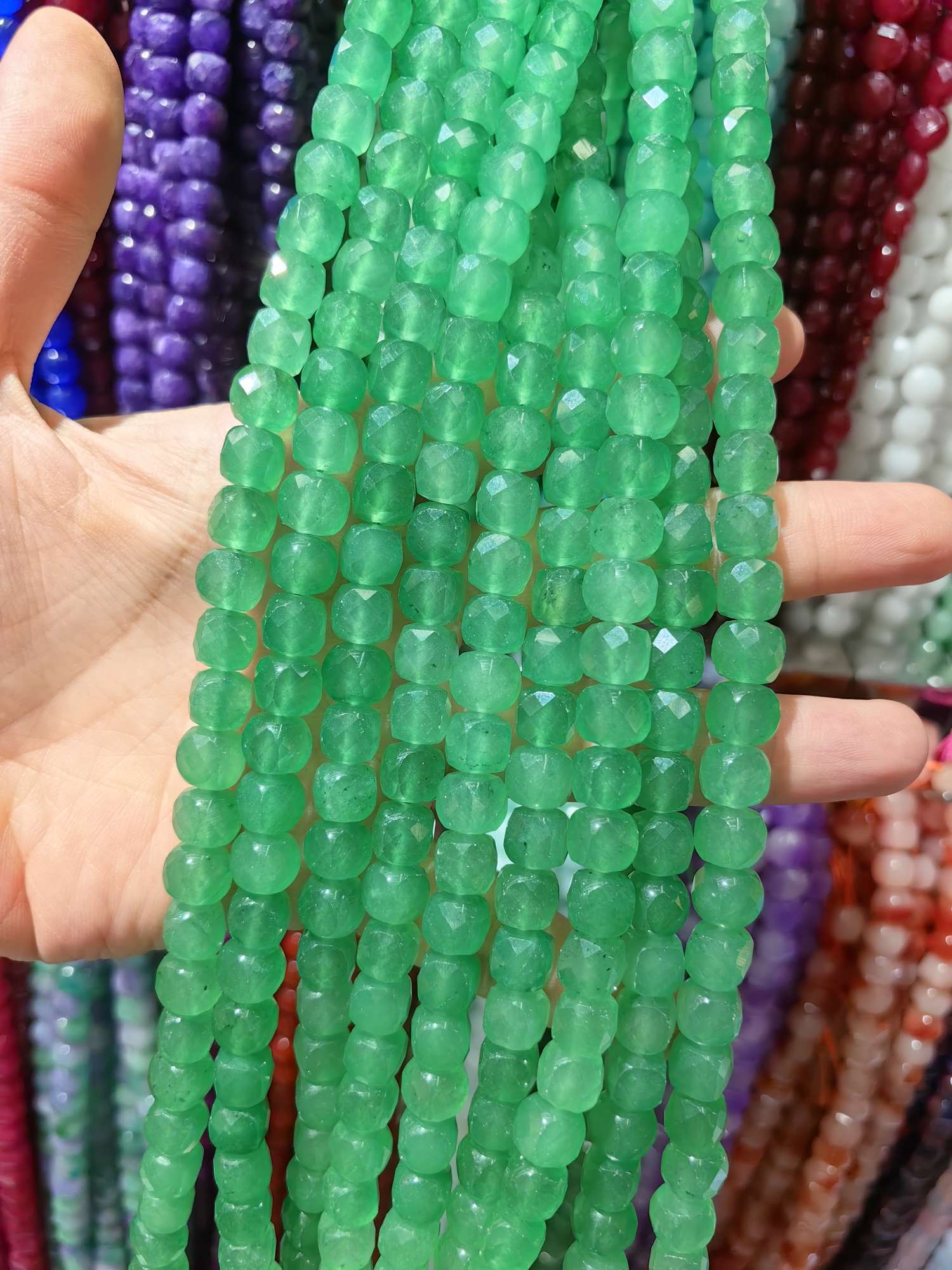 天然石棱形方糖天然石珠子玻璃珠珠子饰品配件散珠串珠手串珠子DIY手工制作材料详情图7