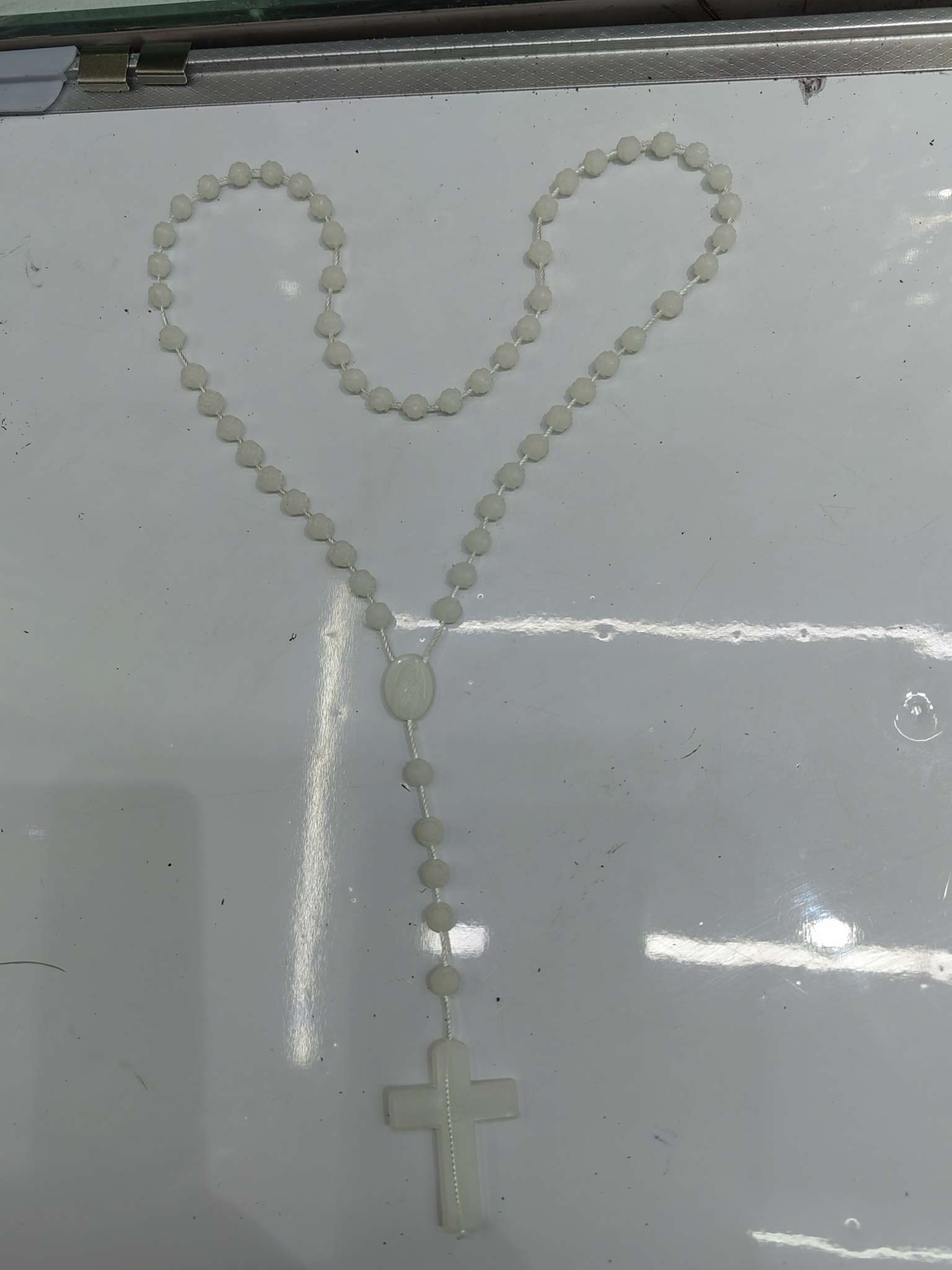 塑料玫瑰花项链女款银饰饰品 简约优雅珍珠项饰 气质百搭送礼