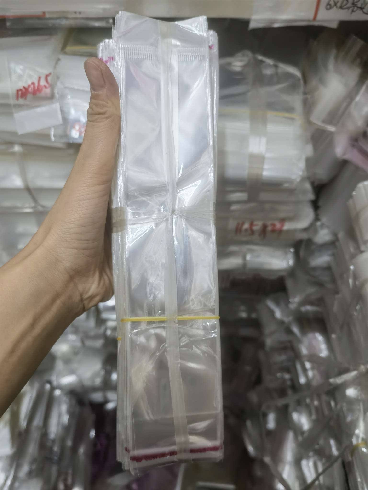 5*26.5挂头袋子。2⃣️个厚度产品图