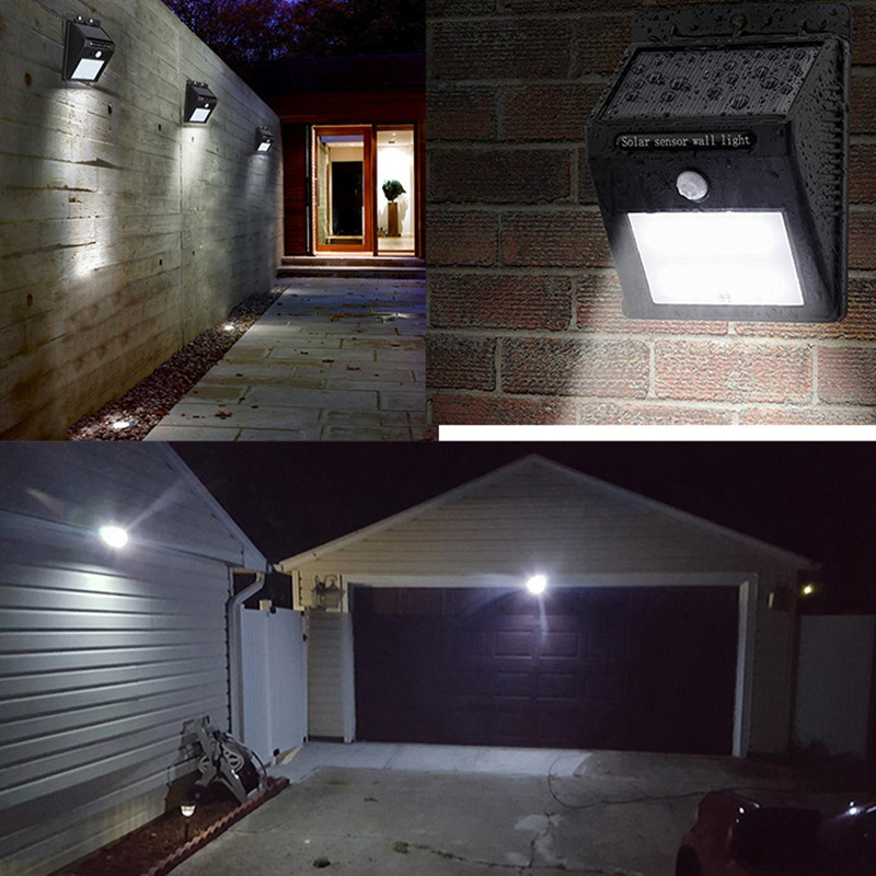 Solar wall lamp, single-sided human body sensor, outdoor integrated lamp, outdoor garden lamp, night light, automatic led, waterproof Item Picture