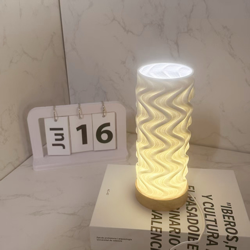 Cream-style new bedside bedroom night light, indoor ambient light, decorative 3D ceramic vase, decorative item and handicraft Application Scenario