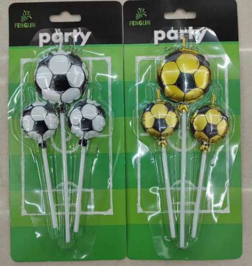 足球蜡烛 镀金打印