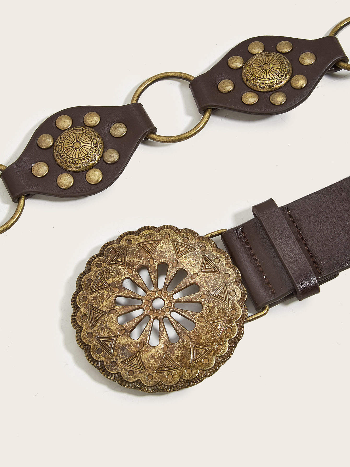 American retro belt, women's dress, decorated jeans, suit, riveted belt, Bohemian style details Picture