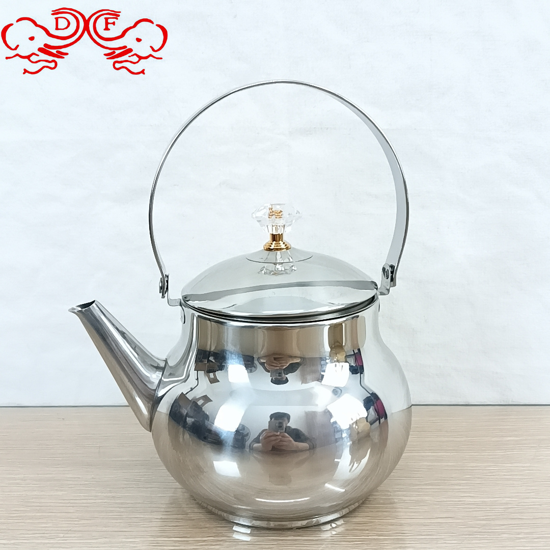 DF68775 thickened stainless steel teapot, restaurant teapot, tea kettle with filter, restaurant, hotel DF TRADINGHOUSE Specification image