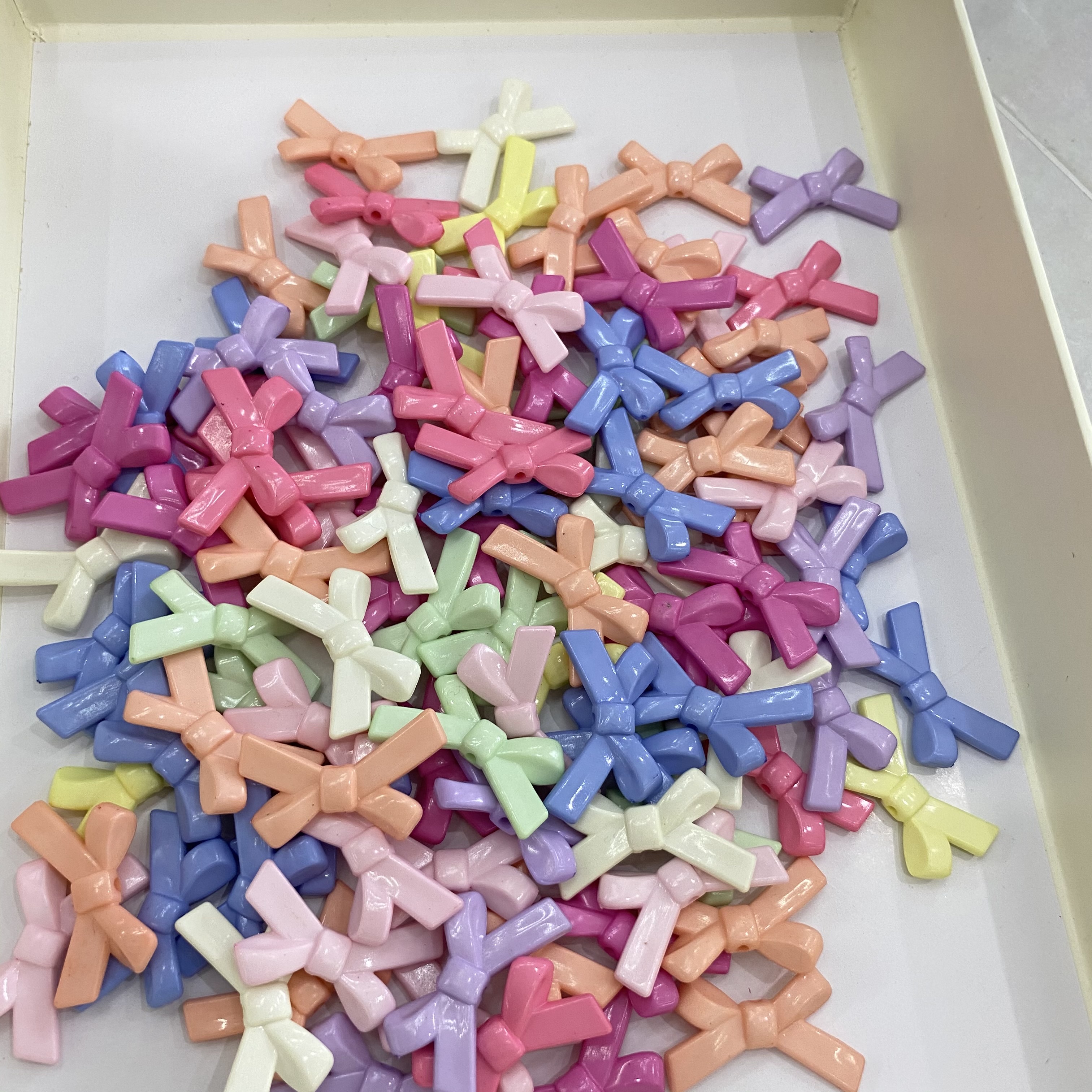 Acrylic solid color fork knot diy/ Bracelet, keychain, mobile phone pendant, accessory and jewelry making materials details Picture