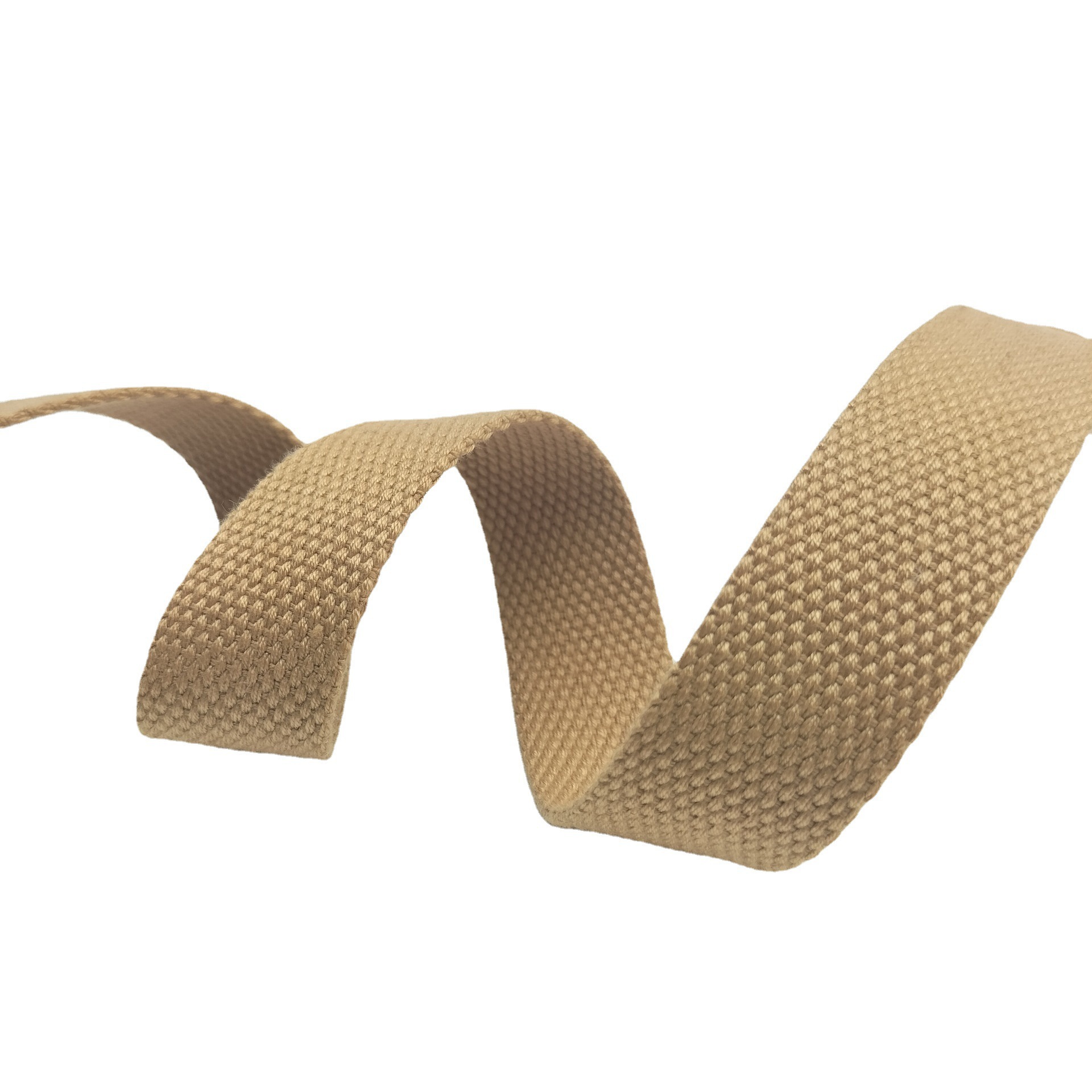 3.2cm wide apricot-colored polyester-cotton beaded woven strap, 1.8mm thick and 25mm wide imitation cotton plain weave shoulder strap for luggage and handbags in stock Application Scenario