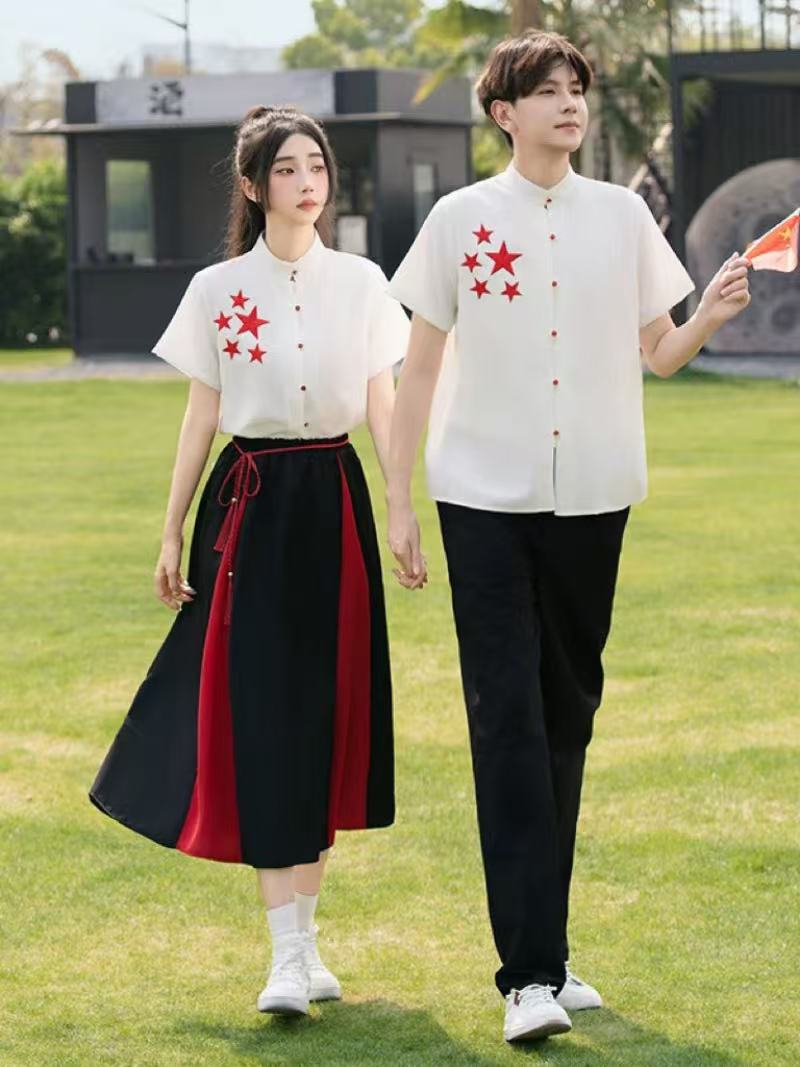 国潮男女装衣服校园国潮2025新款古风新中式毕业服