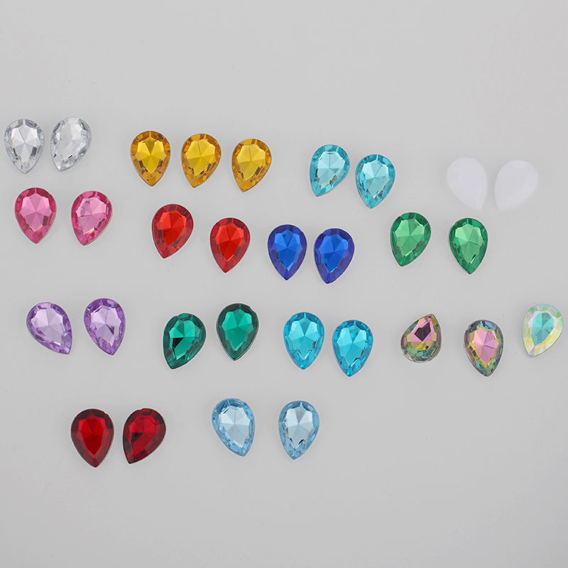 Pointed-bottom teardrop-shaped diamond, silver-bottom crystal acrylic diamond, DIY phone cases, bags, hair accessories, clothing accessories and accessories Item Picture