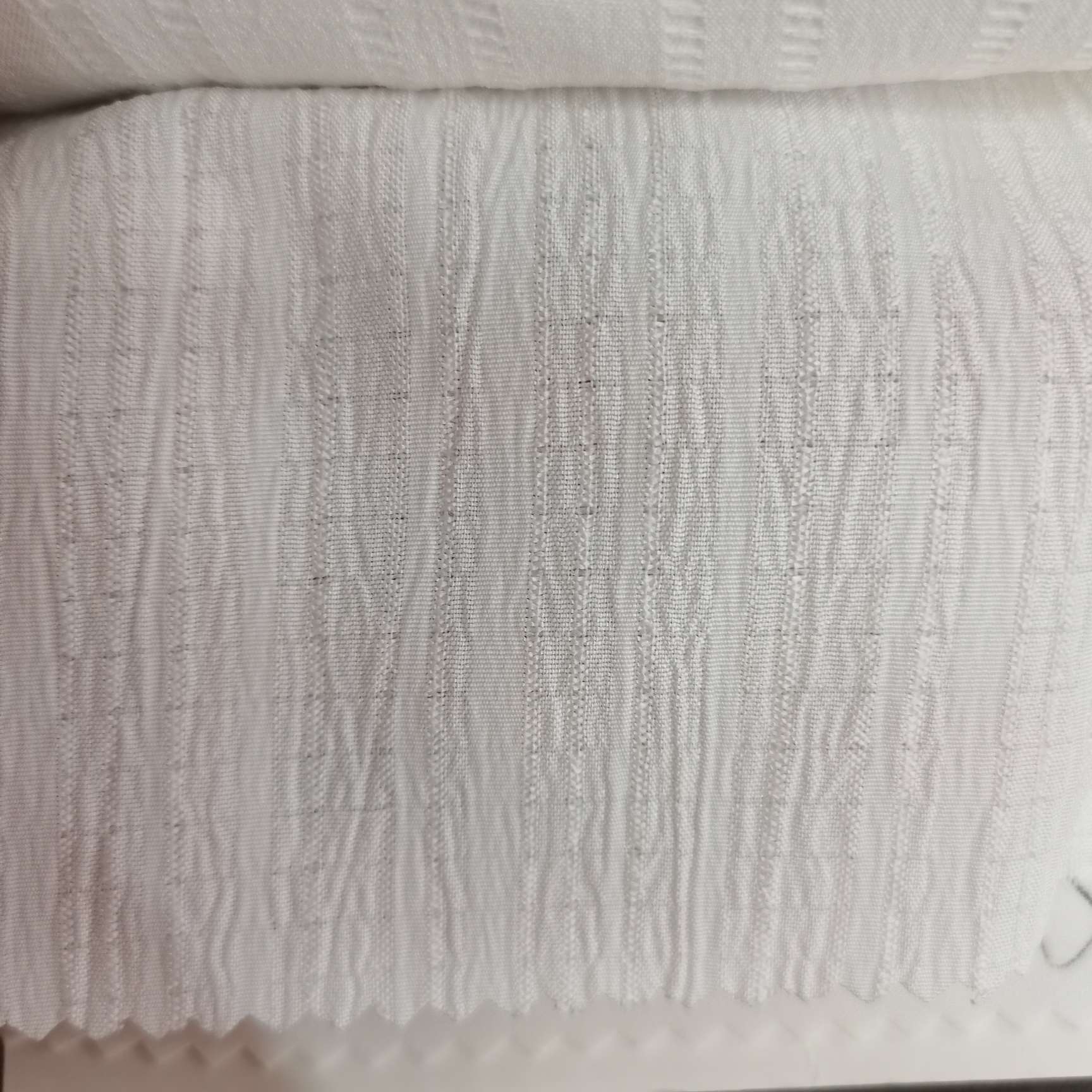 Digital printed bottom, plain weave, twill weave, bamboo joint satin, waffle check and various natural white fabrics detail image 6