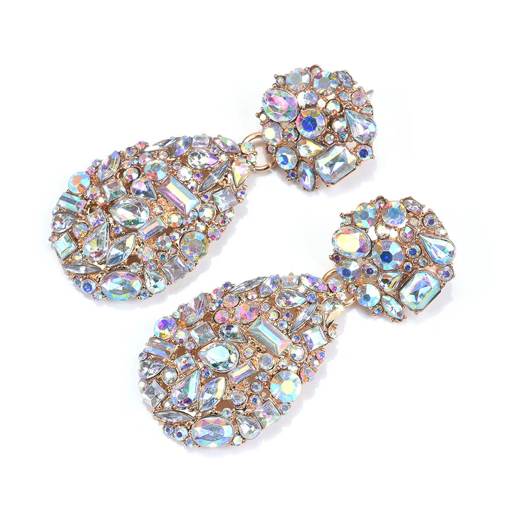 New geometric exaggerated earrings, European and American fashion cross-border rhinestone and diamond-encrusted earrings and stud earrings wholesale Application Scenario