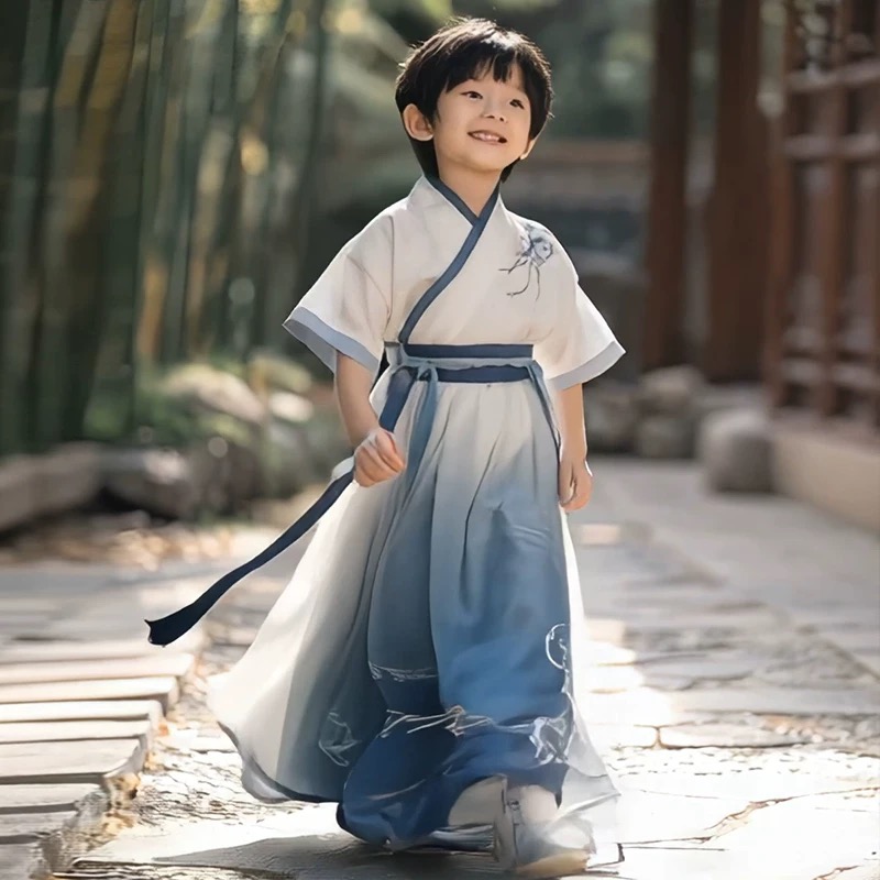 国潮男童夏季薄款汉服2025新款儿童夏装