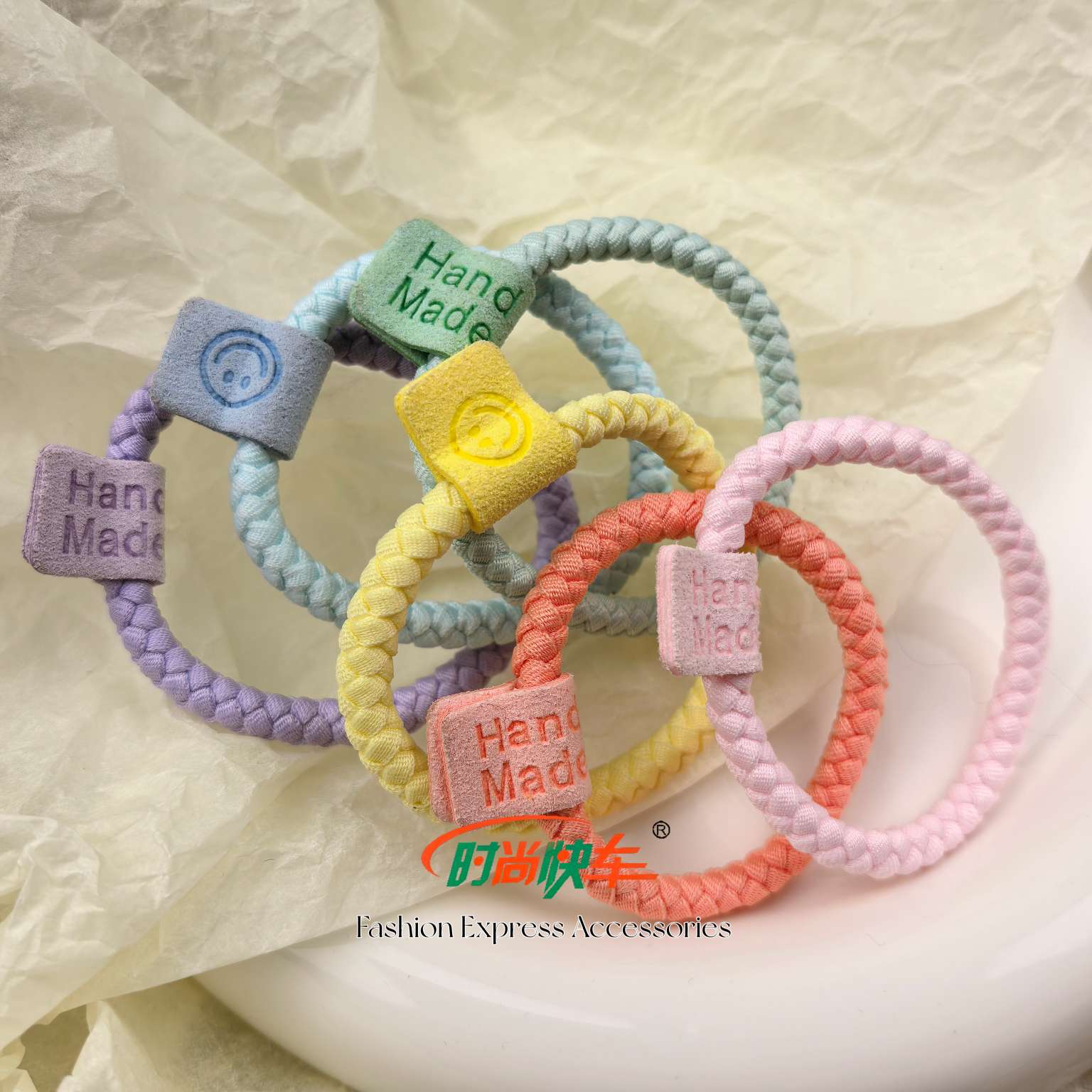 韩版简约彩虹色系可爱夏日青春少女发圈头绳 女士发饰头饰 甜美百搭饰品发圈