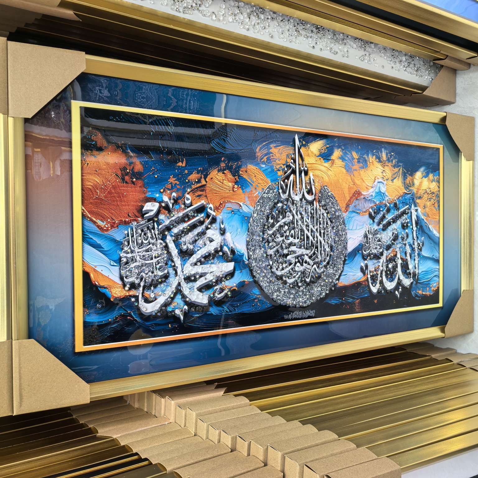 外贸专供 穆斯林晶钻画家装画高端挂画现代装饰画挂画家饰墙面装饰画