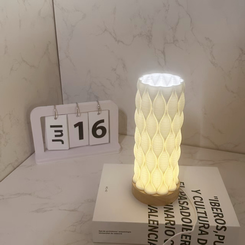 Cream-style new bedside bedroom night light, indoor ambient light, decorative 3D ceramic vase, decorative item and handicraft Specification image