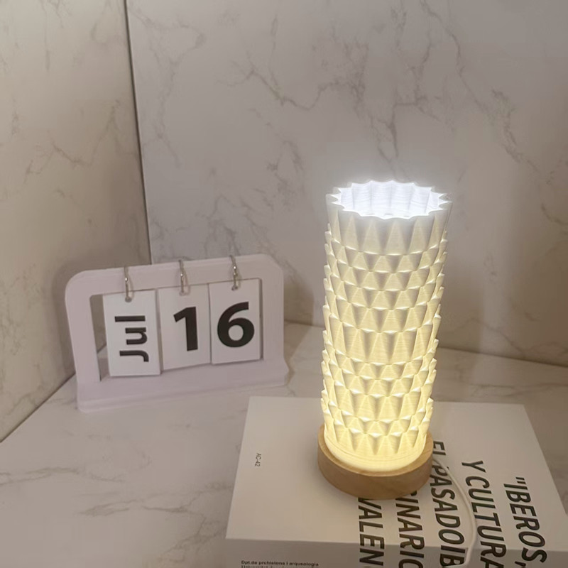 Cream-style new bedside bedroom night light, indoor ambient light, decorative 3D ceramic vase, decorative item and handicraft Item Picture