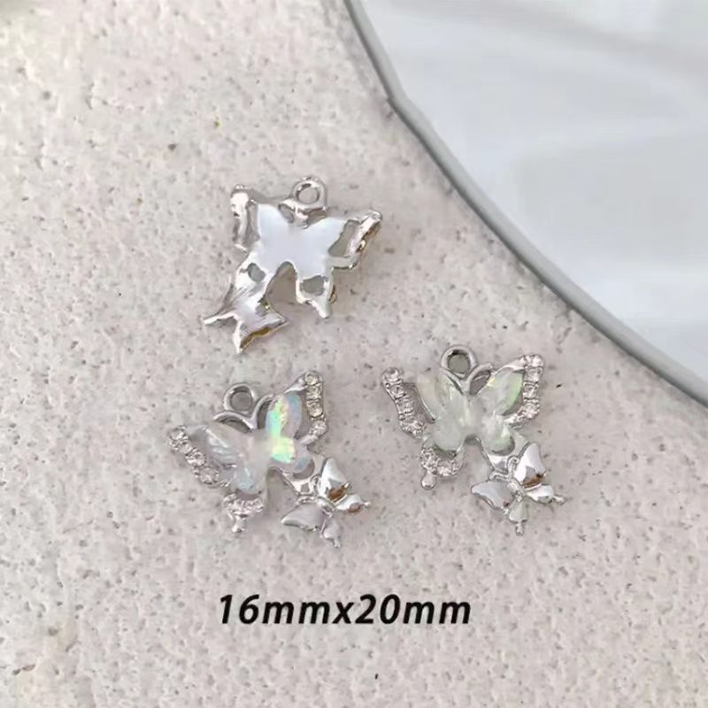 Sweet metal alloy double-layer butterfly tail butterfly cool girl diy handcrafted beaded jewelry accessory material detail image 2