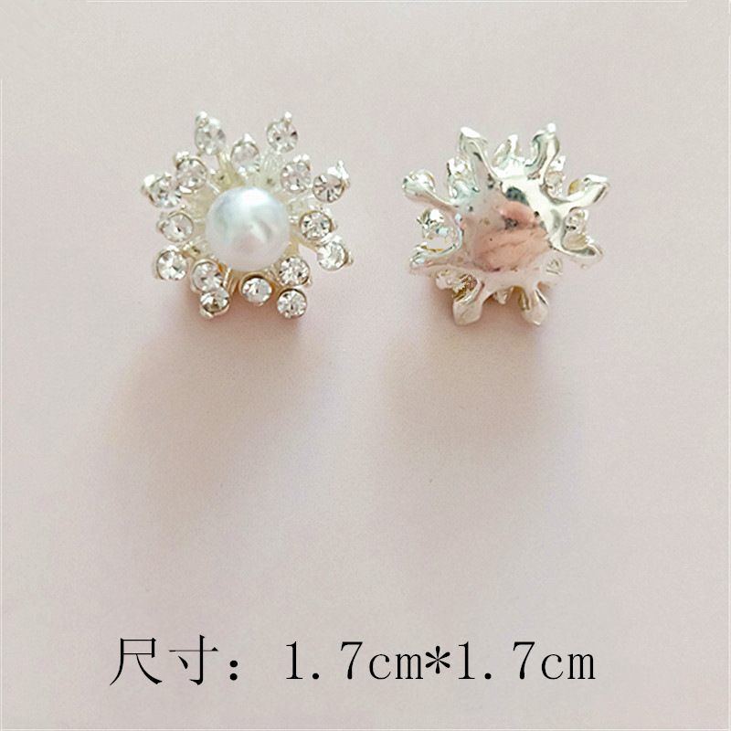 Best-selling pearl full-diamond flower alloy accessories, diy handcrafted hair accessories, cartoon clothing, bags, shoes, mobile phone accessories materials detail image 2