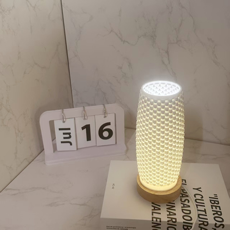 Cream-style new bedside bedroom night light, indoor ambient light, decorative 3D ceramic vase, decorative item and handicraft details Picture