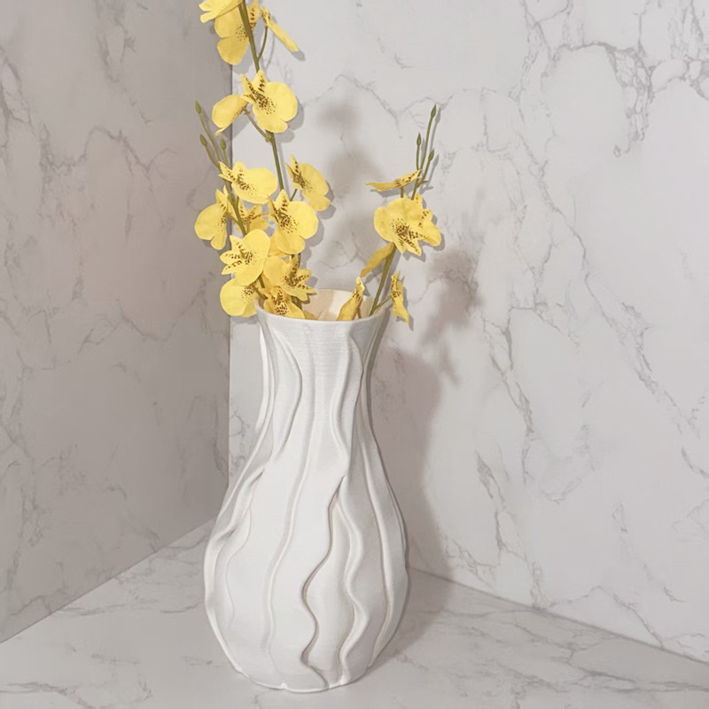 A light luxury white ceramic vase with an artistic sense and 3D silk flower arrangement for the front desk of the hotel entrance counter and the reception room Specification image