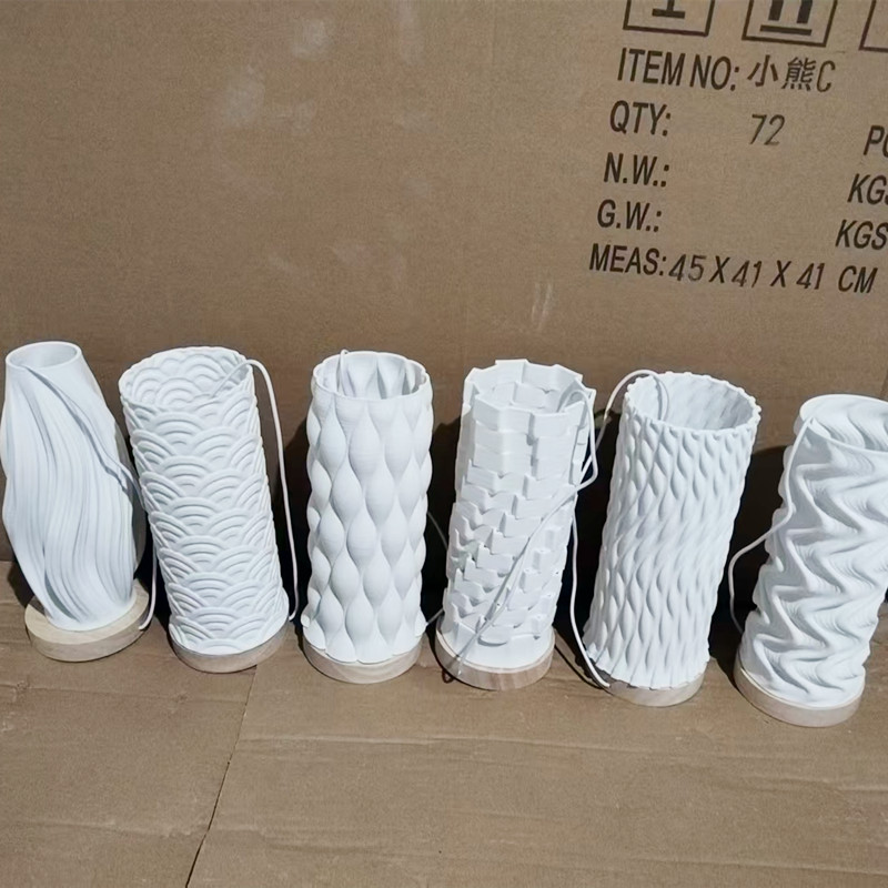 Cream-style new bedside bedroom night light, indoor ambient light, decorative 3D ceramic vase, decorative item and handicraft pic 7