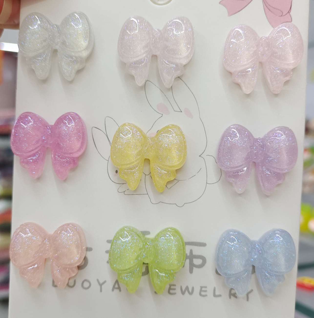 洞洞鞋配饰透明珠光蝴蝶结crocs鞋花鞋扣智必星装饰扣diy饰品