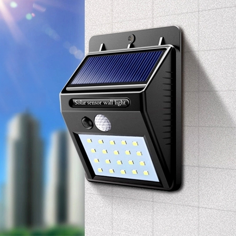 Solar wall lamp, single-sided human body sensor, outdoor integrated lamp, outdoor garden lamp, night light, automatic led, waterproof full figure