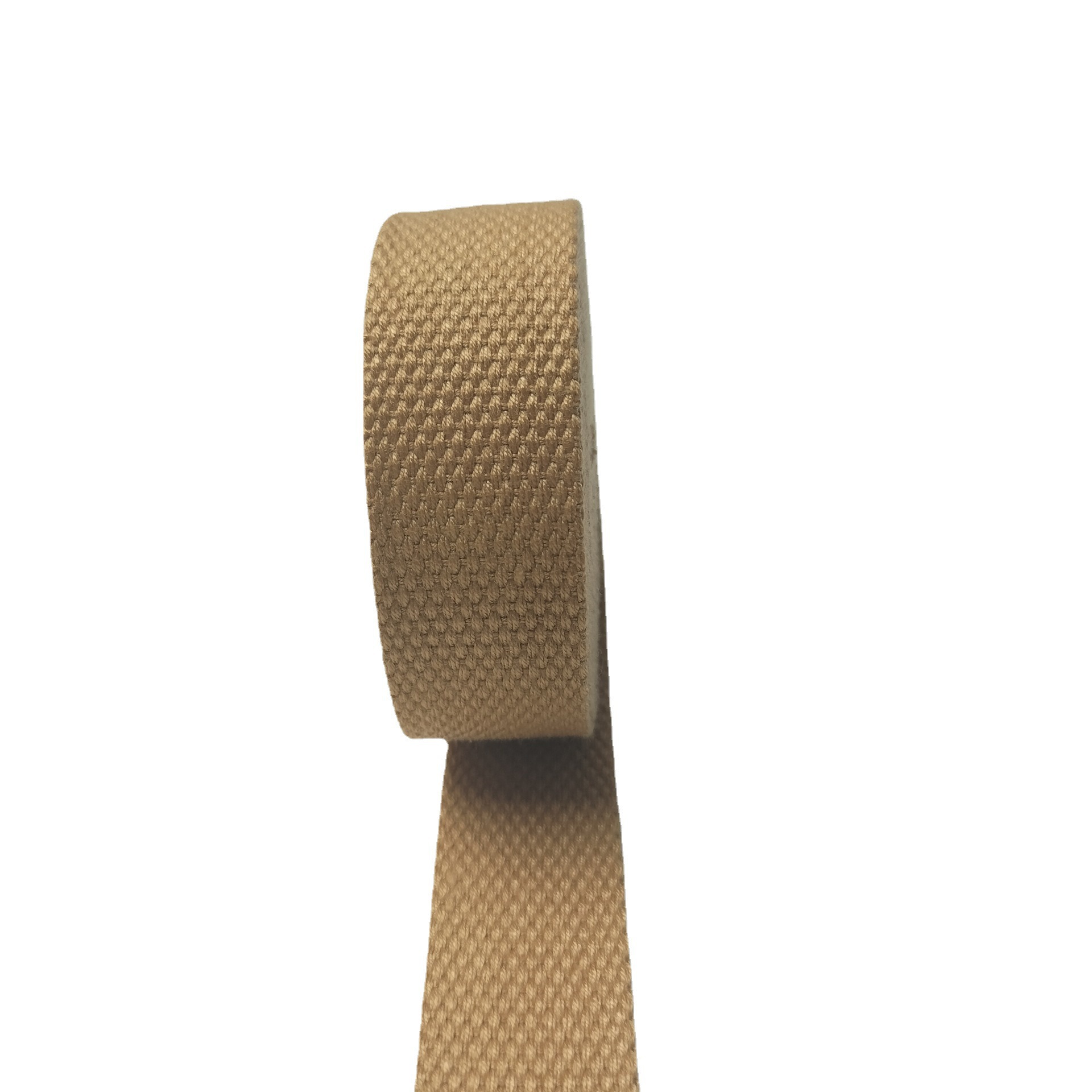 3.2cm wide apricot-colored polyester-cotton beaded woven strap, 1.8mm thick and 25mm wide imitation cotton plain weave shoulder strap for luggage and handbags in stock Specification image